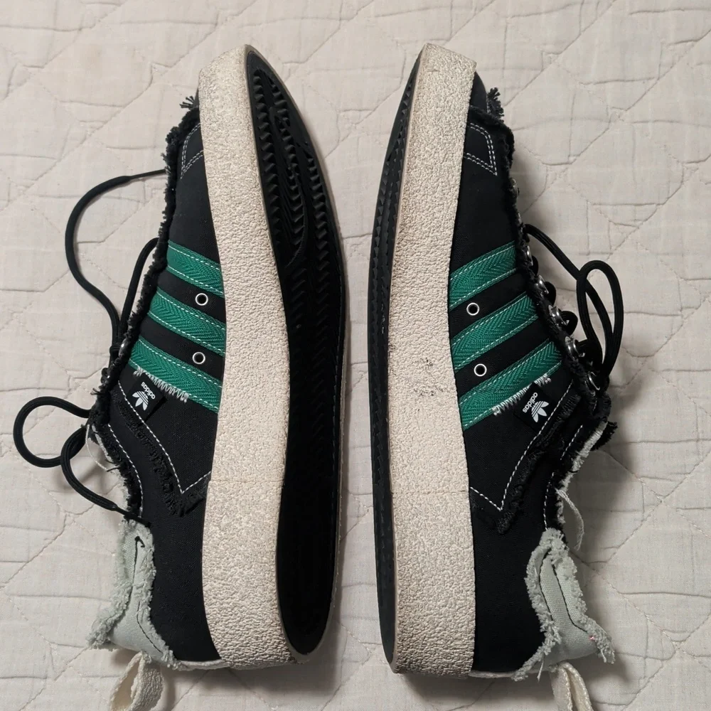 Adidas Campus 80s X S.F.T.M. Black Canvas Low-Top Sneakers with White Stripes